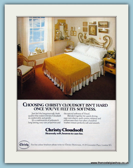 Christy Cloudsoft Bedding Original Advert 1978 (ref AD3879)