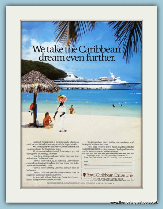 Royal Caribbean Cruise Line Original Advert 1980's (ref AD2313)