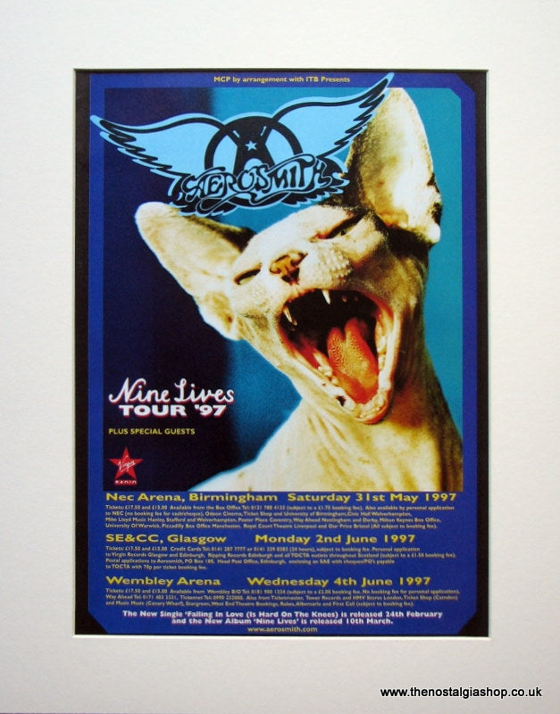 Aerosmith Set of 3 Original Adverts 1997 Nine Lives Tour (ref AD913)
