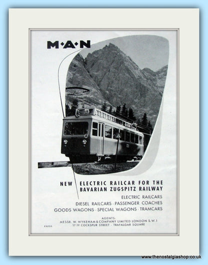 M.A.N Railcars Set Of 2 Original Adverts 1955 &1961 (ref AD6512)