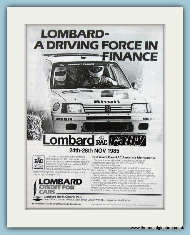 Lombard RAC Rally 1985. Original Advert (ref AD2034) – The Nostalgia Shop