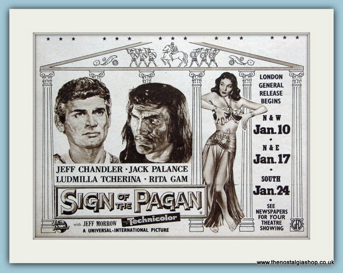 Sign Of The Pagan starring Jeff Chandler, 1955 Original Advert (ref AD3251)