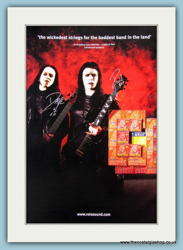 Roto Red Guitar Strings with Cradle of Filth. Original Advert 2003 (ref AD2201)