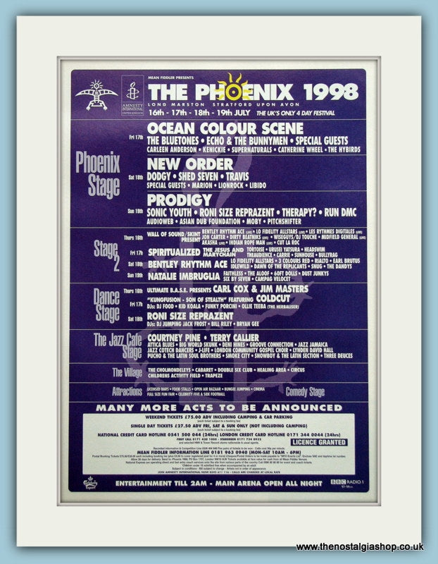 The Phoenix Festival Advert 1998 (ref AD3354)