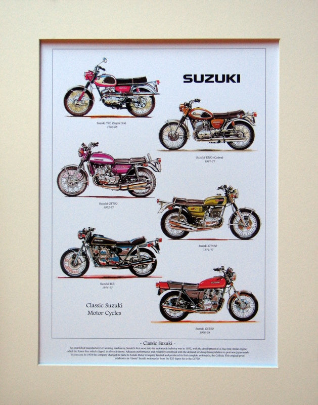 Suzuki  Motorcycles  Mounted print