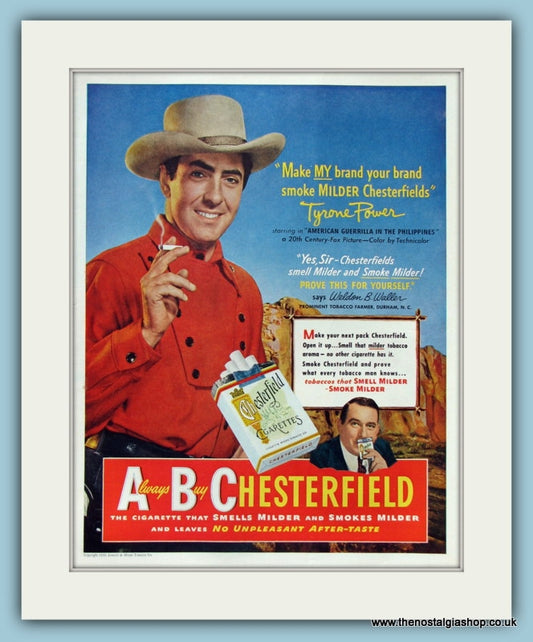 Chesterfield Cigarettes Original Advert 1950 (ref AD8312)