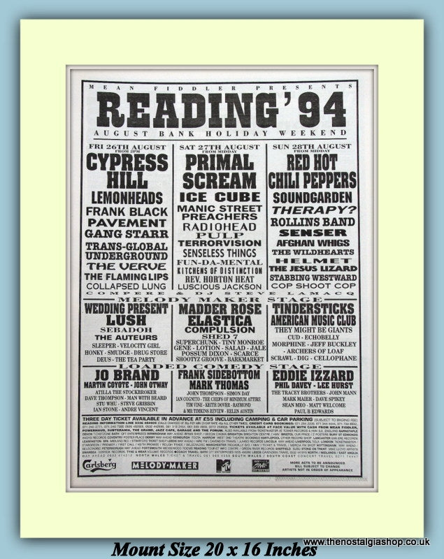 Reading Festival August 1994 Original Advert (ref AD9007)