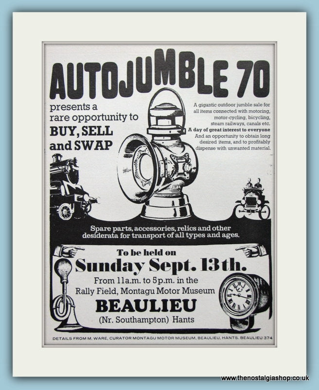 Beaulieu Autojumble Event 1970. Original Advert (ref AD2041)