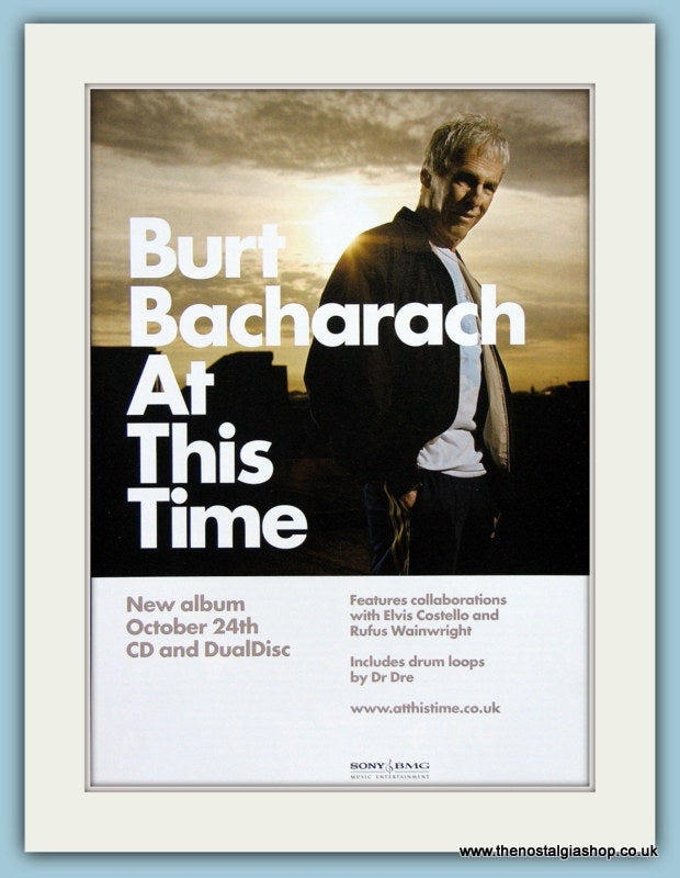 Burt Bacharach At This Time 2005 Original Advert (ref AD3298)