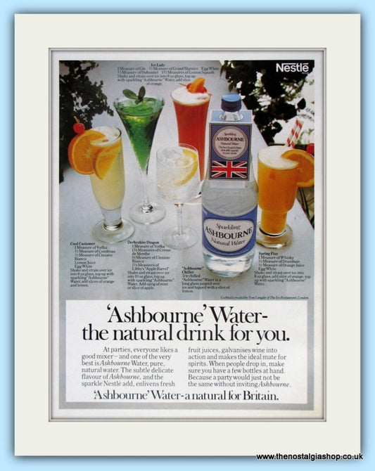 Ashbourne Natural Water. Original Advert 1970's (ref AD4798)