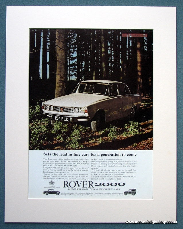 Rover 2000 1965 Original Advert (ref AD1111)