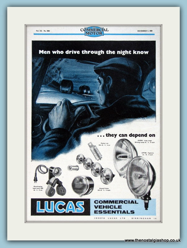 Lucas Vehicle Lamps Original Advert 1960 (ref AD2957)