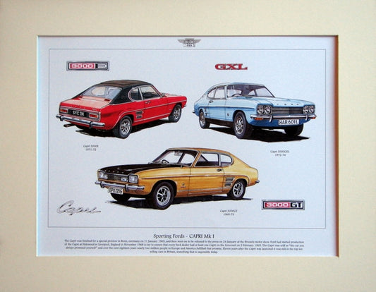 Ford Capri Mk I  Mounted Print