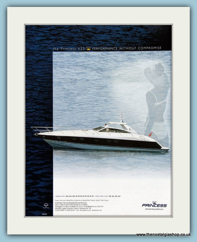 Princess V55 Power Boat Original Advert 2001 (ref AD2323)