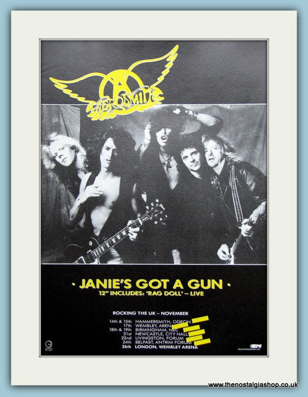 Aerosmith Janie's Got A Gun1987 Original Advert (ref AD3127)