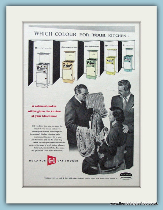 De La Rue G4 Gas Cooker Original Advert 1955 (ref AD4297)