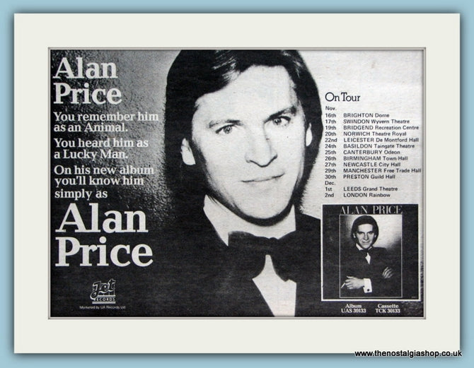 Alan Price Nov/Dec Tour Original Advert 1977 (ref AD2098)