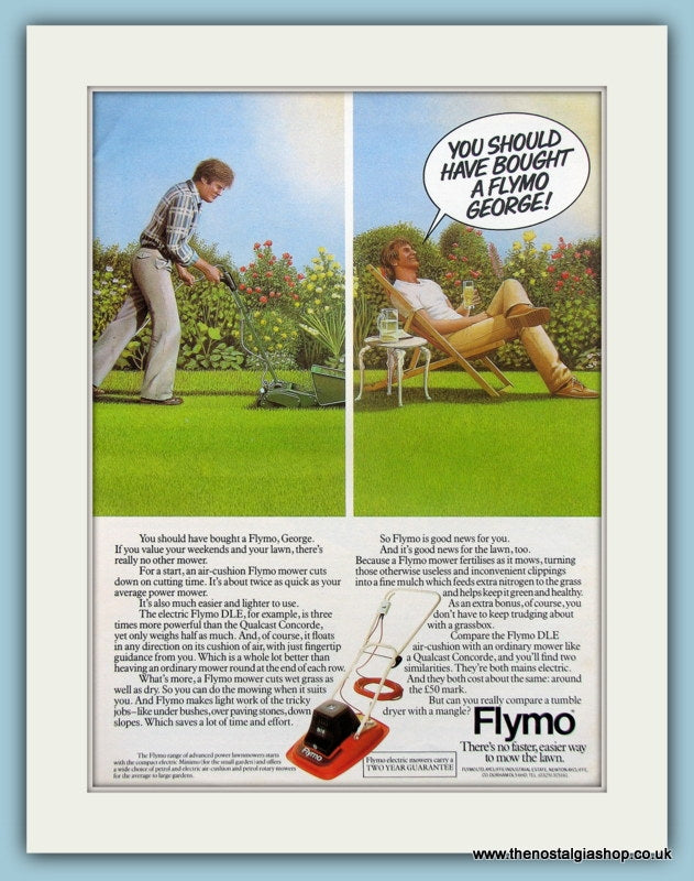 Flymo. Original Advert 1980s (ref AD4603)