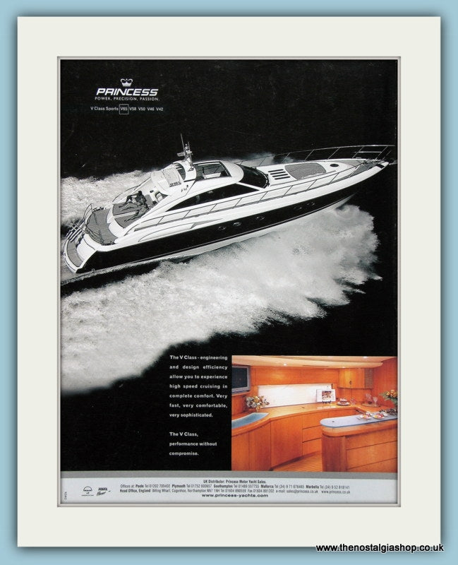 Princess Power Boat V65 Original Advert 2004 (ref AD2325)