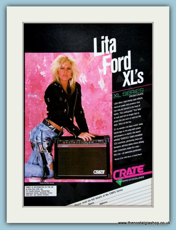 Lita Ford XL's Amps. Original Advert 1989 (ref AD2701)