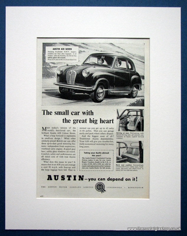Austin A30 Seven. Original advert 1954 (ref AD1374)