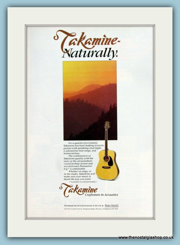 Takamine Acoustic Guitars. Original Advert 1990 (ref AD2196)