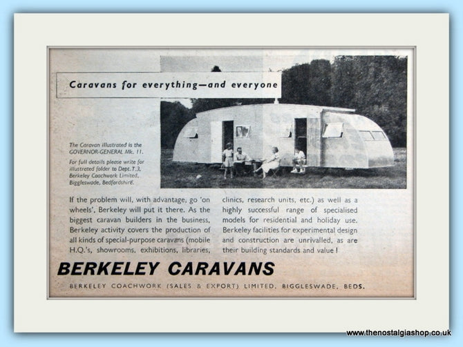 Berkeley Caravans Original Advert 1954 (ref AD5063)