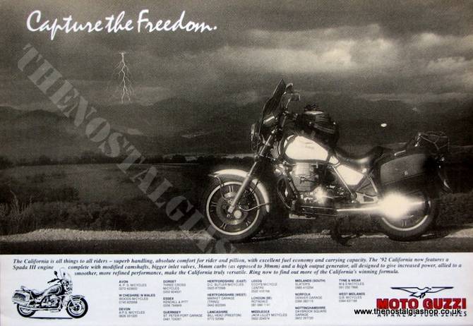 Moto Guzzi California. Original advert 1993 (ref AD1296)
