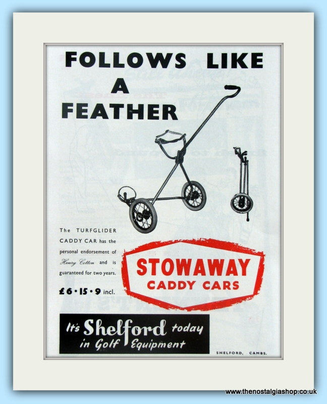 Stowaway Caddy Cars. Original Advert 1960 (ref AD4961)