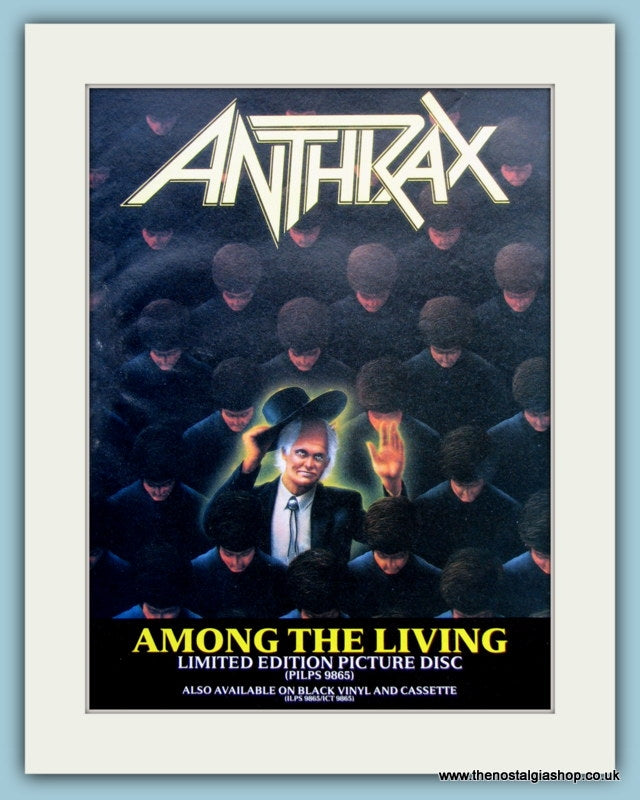 Anthrax Among The Living 1980's Original Advert (ref AD3049)