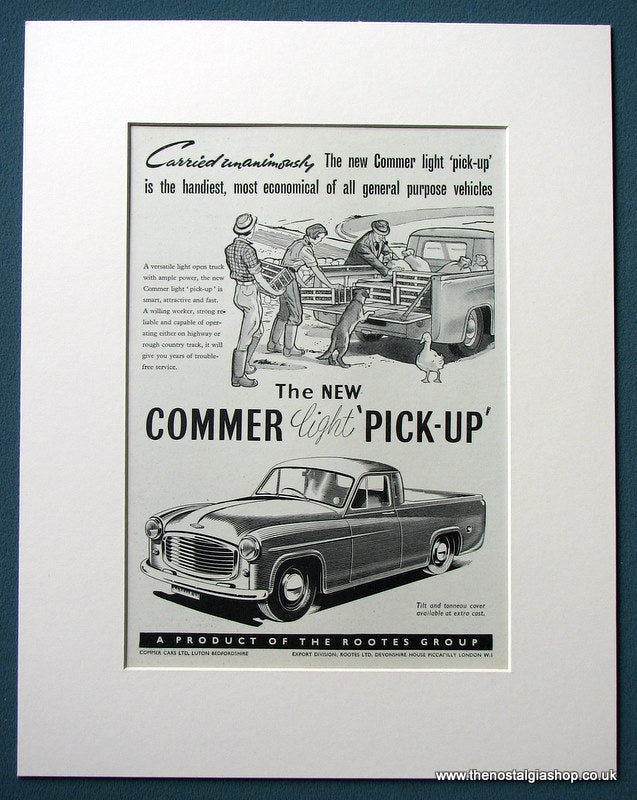 Commer Light Pickup 1953 Original Advert (ref AD1113)