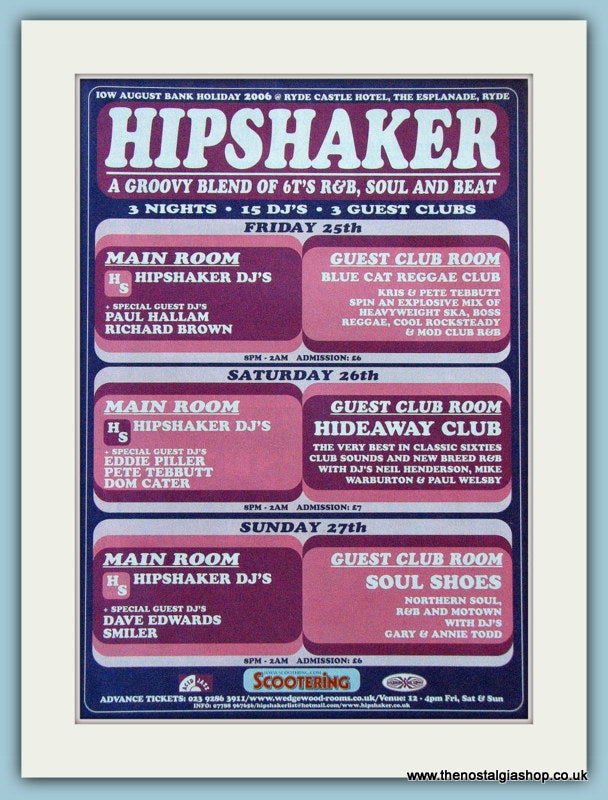 Hipshaker Scootering Music Event Original Advert 2006 (ref AD4178)