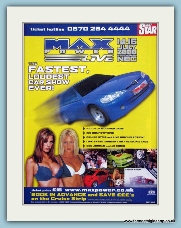 Max Power NEC Car Show 2000. Original Advert (ref AD2032)