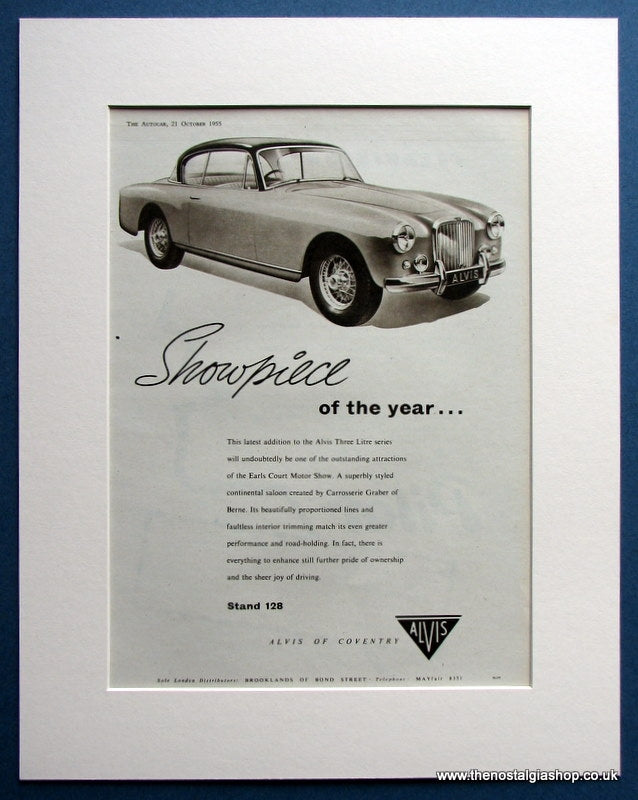 Alvis 3 Litre Series 1955 Original Advert (ref AD1459)