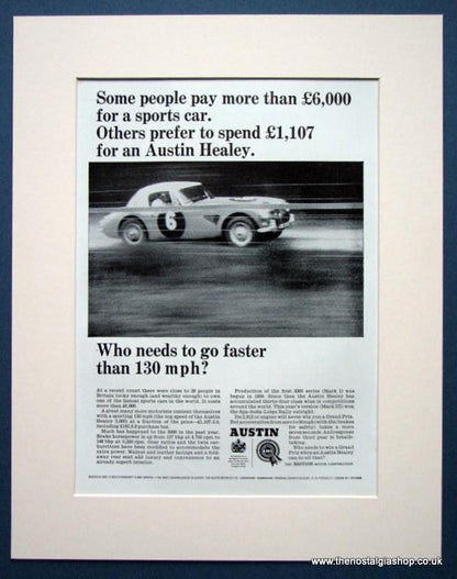 Austin Healey 3000. Set of 2 Original adverts 1964/65 (ref AD1387)