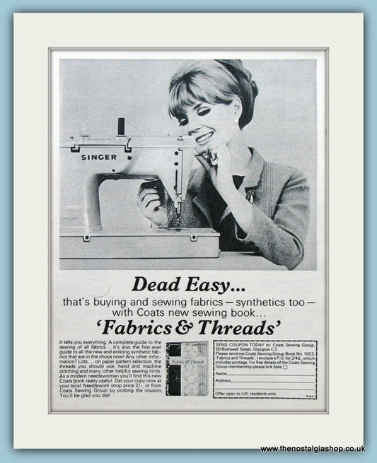 Coats Sewing Book. Original Advert 1965 (ref AD3682)