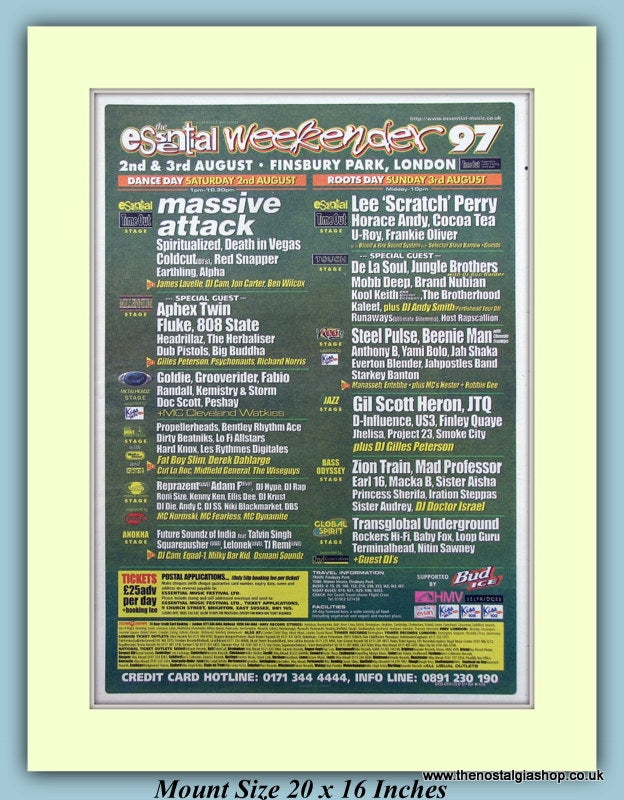 The Essential Weekender Finsbury Park 1997 Original Advert (ref AD9057)