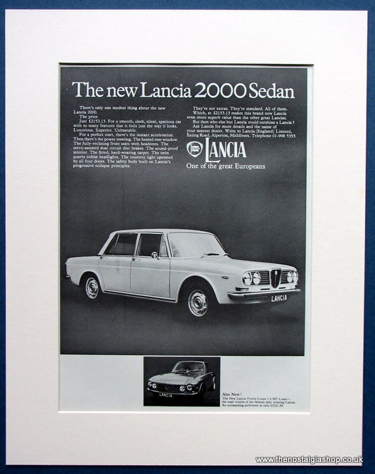 Lancia 2000 Sedan 1971 Original Advert (ref AD 1672)