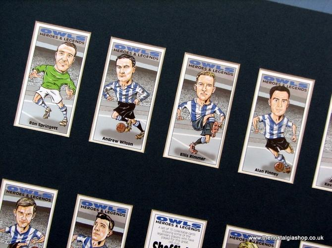 Sheffield Wednesday Heroes and Legends. Mounted Football Card Set.