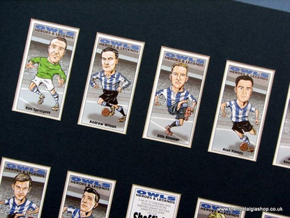 Sheffield Wednesday Heroes and Legends. Mounted Football Card Set.