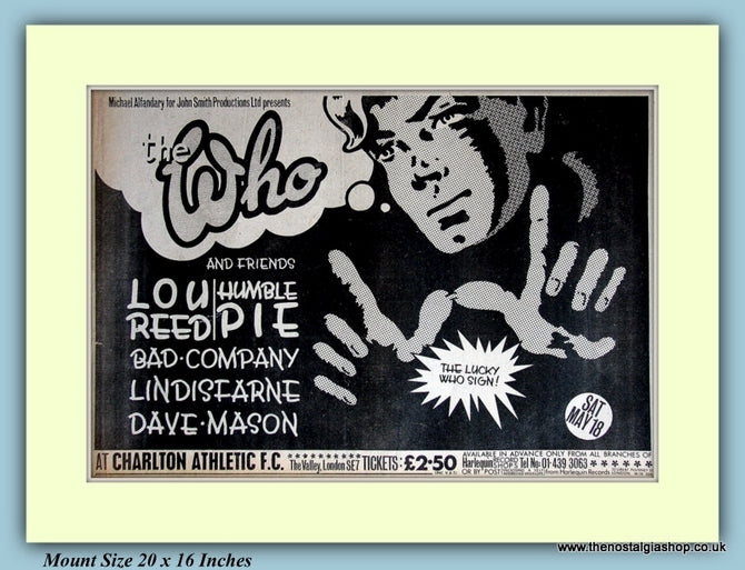 The Who And Friends Original Advert 1974 (ref AD9398)