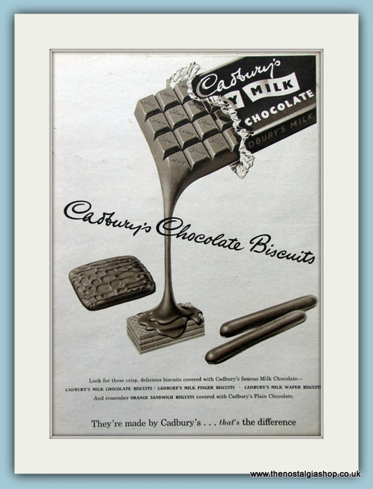 Cadburys Chocolate Biscuits. Original Advert 1952 (ref AD4359)