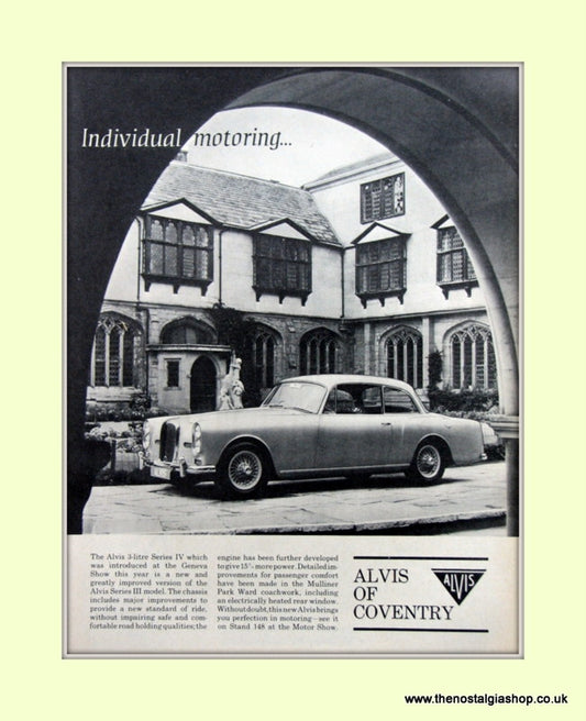 Alvis Three Litre Series IV. Original Advert 1966 (ref AD6641)