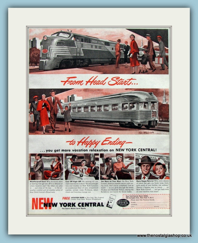 New York Central Railroad Original Advert 1950 (ref AD8263)