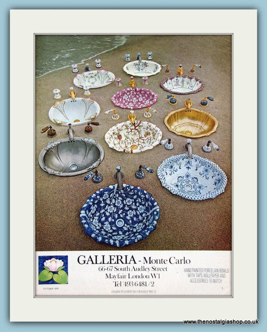 Galleria-Monte Carlo Porcelain Bowls Original Advert 1978 (ref AD2377)