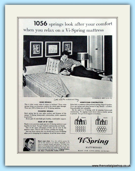 Vi-Spring Mattresses Original Advert 1955 (ref AD4766)
