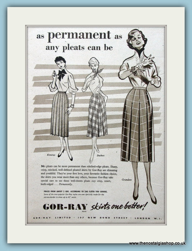 Gor-Ray Skirts Original Advert 1955 (ref AD4421)