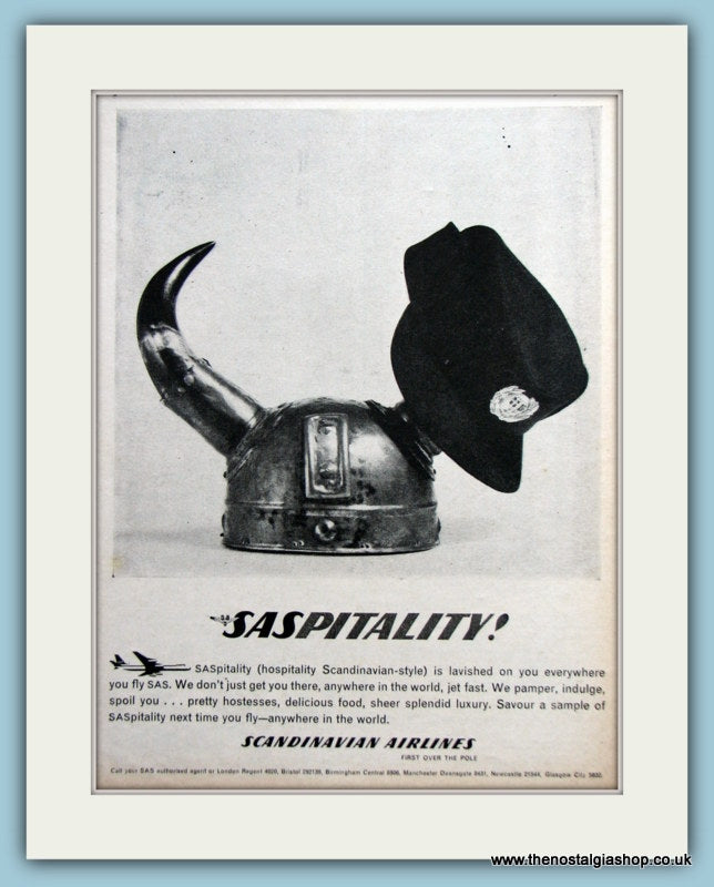 Scandinavian Airlines Original Advert 1966 (ref AD2186)