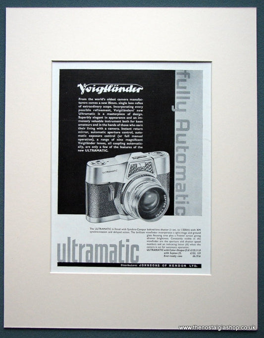 Voigtlanders Ultramatic Camera 1963 Original Advert (ref AD1045)