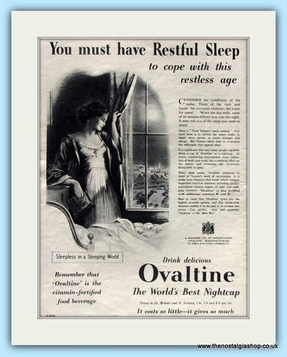 Ovaltine. Set of 2 Original Adverts 1950,1953 (ref AD4892)